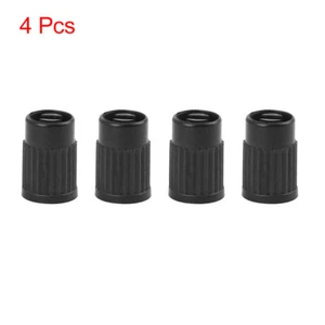 4pcs Black Plastic Universal Tire Valve Stem Cap Cover for Motorcycle Bike Car - Picture 1 of 4