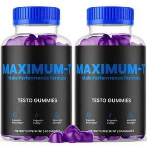Maximum-T Male Performance Gummies Advanced Vitamin Supplement 120 Gummies - Picture 1 of 8