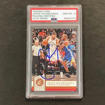 2016-17 Panini Excalibur #168 Jonas Valanciunas Signed Card AUTO GRADE 10 PSA Sl - Image 1 of 2