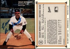Cesar Bernhardt Signed 1990 Best #80 Card Birmingham Barons Auto AU