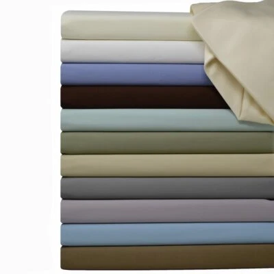 Luxury Ultra Soft 100% Pure Combed Cotton Sheet Set Deep Pocket Solid 600 TC Set - Image 1 of 2