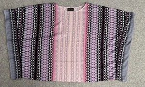 Bob Mackie Wearable Art Kimono Top Womens Size 1X Stripes Geometric Pattern - Picture 1 of 9