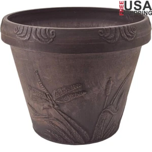 Recycled Plastic Planter Pot Durable Lightweight Indoor Outdoor Garden Decor New - Picture 1 of 4