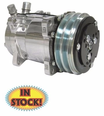 TBI SCV508P - Compresor de aire acondicionado Sanden V-Belt - Acabado pulido R134 Foto 1 de 3