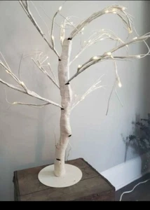 2FT Lighted Birch Tree W/  24L Warm White LEDs  Table Top Decor Christmas Tree - Picture 1 of 3