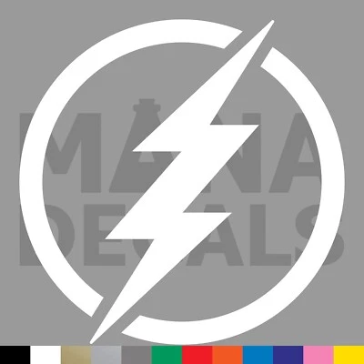 MANA DECALS Lightning Bolt Symbol Vinyl Die Cut Decal Sticker - Shock Electric Power Charge
