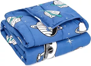 Kids Weighted Blanket 41x60 7 pound Blue Space - Picture 1 of 6