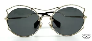 Miu Miu MU50S ZVN-9K1 Gold with Gray Sunglasses New Authentic 57 - Picture 1 of 6