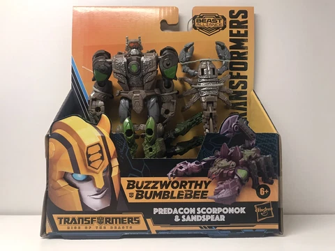 Transformers Buzzworthy Bumblebee Predacon Scorponok & Sandspear New In Hand Cover