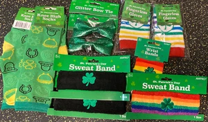 St Patrick’s Day Accessories Socks, Head Bands, Gloves, Bow Tie Green Pattys Pat - Picture 1 of 1