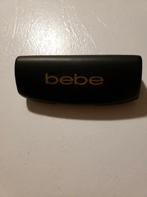 BEBE Black Eyeglass/Sunglass Hard Clamshell Case w/Black Liner & Cleaning Cloth - Image 1 of 3