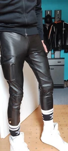TOP ZARA CARGO LEDERHOSE W30 STRETCH Kunstleder,super Glatt,Skinny!Cooler Style - Bild 1 von 24