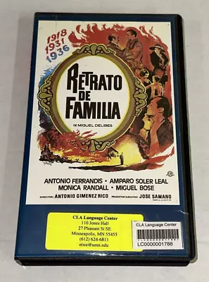 Retrato de Familia CINE DEL ESPAÑOL VHS Movie Video Spanish Drama Language - Image 1 of 4