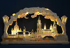 3D LED Schwibbogen Stadtansicht Dresden farbig 70x40cm Frauenkirche Erzgebirge
