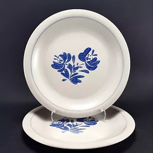 Pfalzgraff Yorktowne Dinner Plates Blue Floral Folk Art Stoneware 10 1/4" Set/2 - Picture 1 of 7