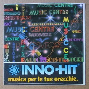 ADESIVO/STICKER "INNO HIT - MUSICA PER LE TUE ORECCHIE" - Anni '80 - Vintage - Picture 1 of 1