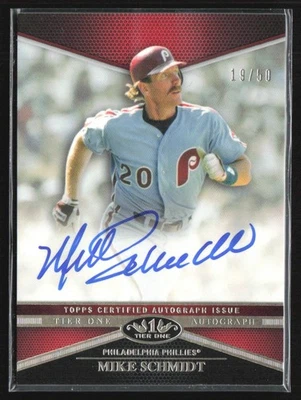 Mike Schmidt 2012 Topps Tier One Auto /50 #TTA-MS Philadelphia Phillies - Image 1 of 2