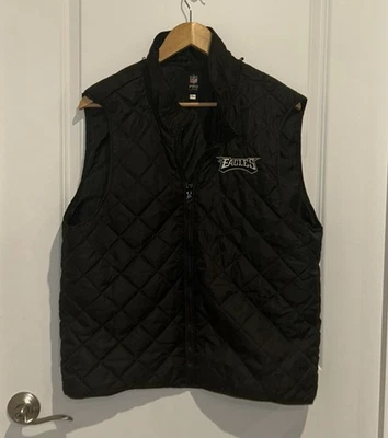 NFL Pro Line Black Philadelphia Eagles Puffer Quilted Sleeveless Vest Size L - Image 1 of 4