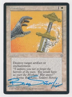 Blue Signed Disenchant MP Ice Age Artist Brian Snoddy 1995 MTG Magic Vintage EDH - Image 1 of 2