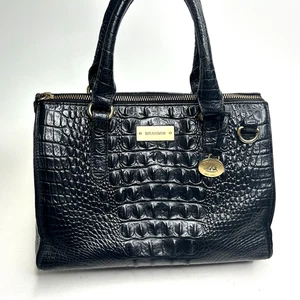 BRAHMIN Anywhere Umhängetasche schwarz Kroko Melbourne Leder Tasche - Bild 1 von 9