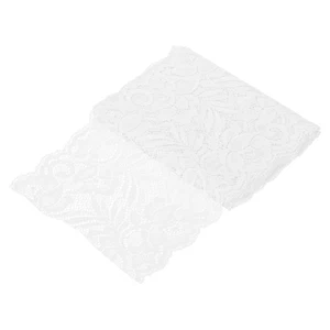 6 Zoll breit 3 Yard Elastisch Spitze Band Silber Weiß Blumenmuster Stretch La... - Bild 1 von 7