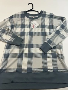 BRAND New - Lularoe Small Hannah Long Sleeve Top - Blue Plaid w/ tags - Picture 1 of 7
