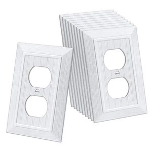CML Classic Single Duplex Wall Plate, 1-Gang Vintage Beadboard Outlet Covers,... - Bild 1 von 7