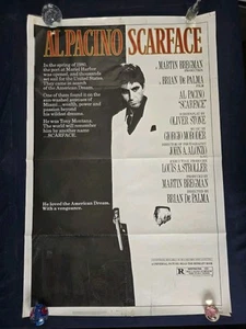SCARFACE POSTER FILM ORIGINALE PIEGATO 27X41 1983 AL PACINO - Uso pesante - Foto 1 di 12