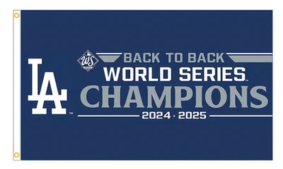 2025 Los Angeles Dodgers Back 2 Back World Series Champions 3x5 Ft Flag Banner - Image 1 of 4
