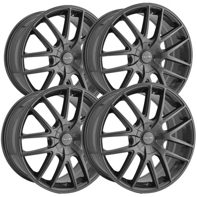 (Set of 4) Touren TR60 18x8 5x112/5x120 +40mm Gunmetal Wheels Rims 18" Inch — 第 1/4 张图片