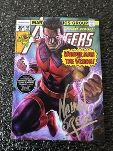 2024 UD Marvel Masterpieces #35 Nahuel Grego Wonder Man Vision Cover Auto #/10 - Bild 1 von 5