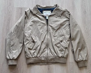 Vintage Orvis Harrington Jacket Mens M Tartan Lined Khaki Beige Bomber - Picture 1 of 10
