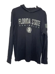 Colosseum Men's Med Black Florida State FSU Long Sleeve Hooded Tshirt USA Cotton - Picture 1 of 8