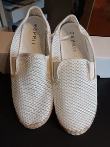 Esprit Womens Emilia White Pattern Mesh Loafers Size 8 Great Looking  - Picture 1 of 8