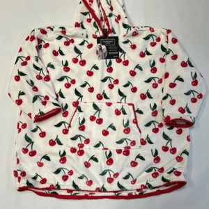 NUEVO CON ETIQUETAS THROWZY Junior Por Marlo Lorenz Poncho Pullover Con Capucha Acogedor Blanco Cereza - Imagen 1 de 5
