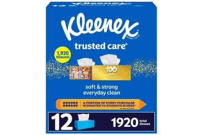 Kleenex Trusted Care tejidos faciales 2 capas 12 cajas 160 unidades cada una Foto 1 de 4