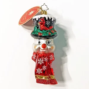 Nuevo con etiquetas Christopher Radko 'Un muñeco de nieve que vale la pena acudir en masa' adorno de Navidad de vidrio - Imagen 1 de 4