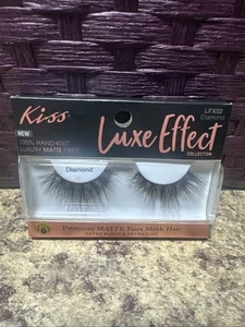 KISS Luxe Effect Premium Matte Faux Mink Lashes Reusable Extra Black Soft LFX02 - Picture 1 of 2