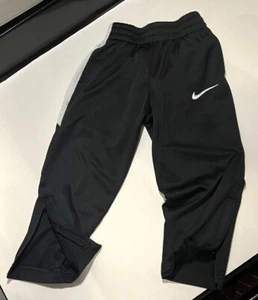 NIKE Boys Size 4T Black White Stripe Athletic Track Pants Ankle Zip - Picture 1 of 3