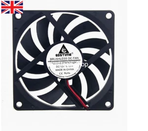 8010 DC 12V 2Pin Brushless Fan 8cm 80x80x10mm 80mm Computer Case Cooling Fan PC - Picture 1 of 7