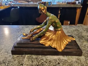 Demetre Chiparus Nouveau Beautiful Dancer Bronze Figurine Art Women shoes - Picture 1 of 8