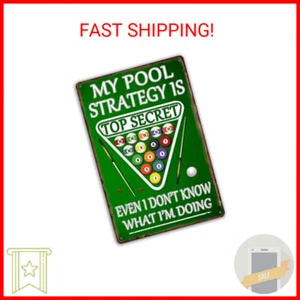 Ynjzk Billiards Signage, 12x8 inches Metal Tin Billiard Room Decor - Picture 1 of 2
