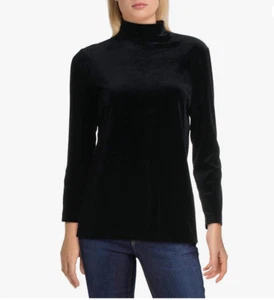 Anne Klein Women Long Sleeve Turtle Neck Top Black Size 2XS 2702 - Picture 1 of 1
