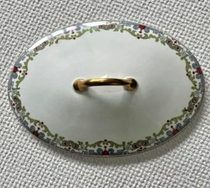STEUBENVILLE China Oval Vegetable Dish LID Pattern STB208 - with Gold Trim - Picture 1 of 2