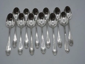 12 CUILLERES A MOKA EN ARGENT MASSIF POINCON MINERVE 1 ER TITRE ART DECO - Picture 1 of 7