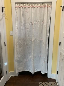 simply shabby chic white curtain 1 panel with butterflies and flowers 78x53W - Picture 1 of 9
