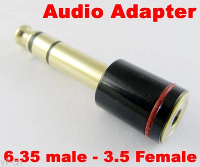 4pcs Gold Plated 6.35mm 1/4" Stereo Male to 3.5mm 1/8" Female Audio Adapter - Image 1 of 4