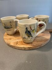 Williams Sonoma 12 Days of Christmas Ceramic Coffee Mugs, set of 4, EUC