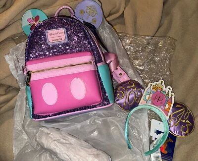 迪士尼公园米奇主要景点 It's a Small World Loungefly 背包和耳朵 — 第 1/4 张图片