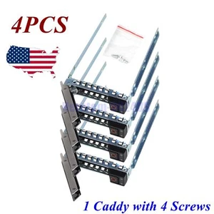 4PCS EMC SFF 2.5" HDD Tray Caddy DXD9H for Dell PowerEdge R640 R740 R740xd R940 - Picture 1 of 8
